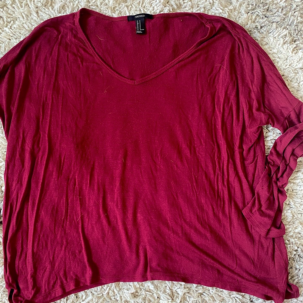 Forever 21 Wide Cut Long Sleeve Top